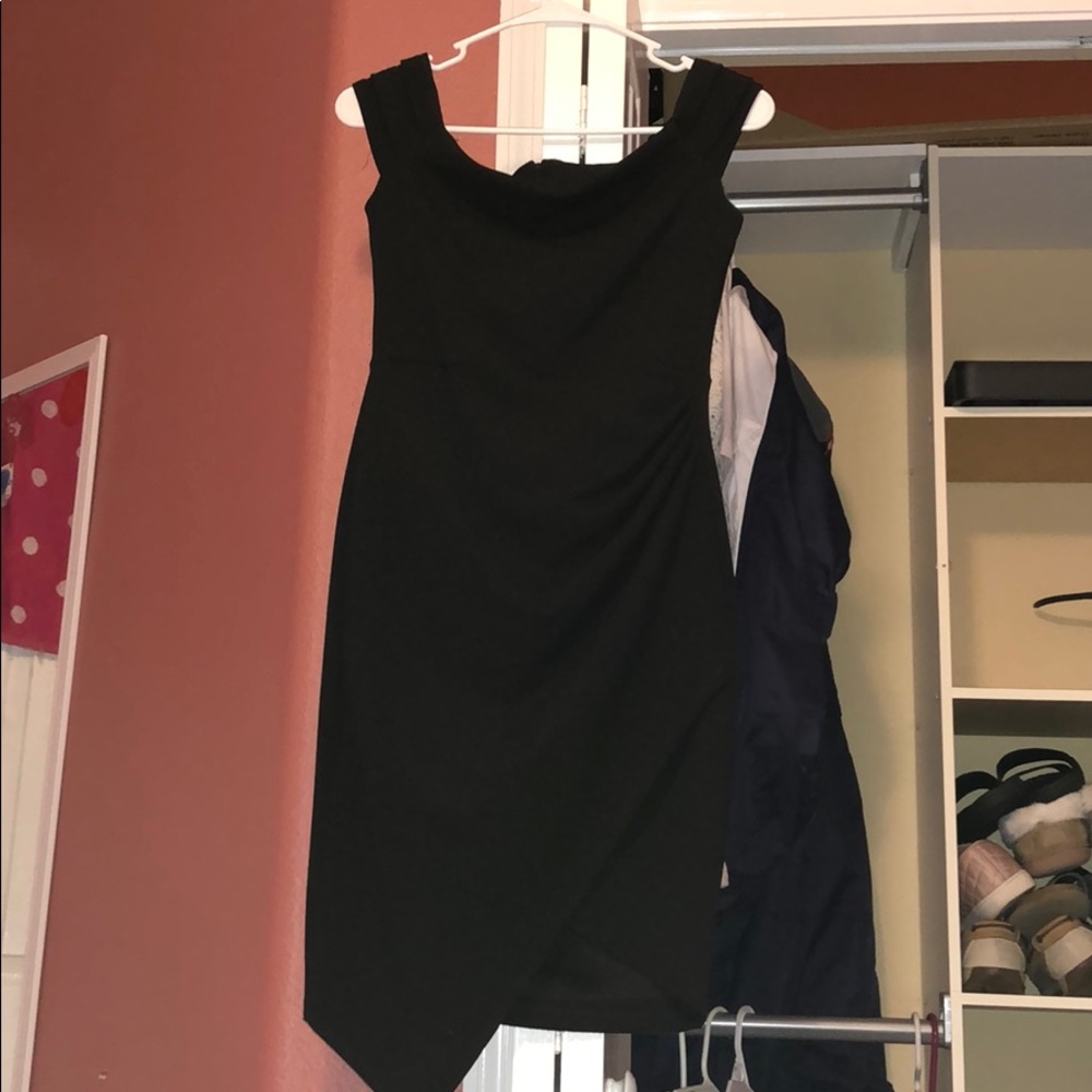 Off the shoulder. Semi formal black dress.
